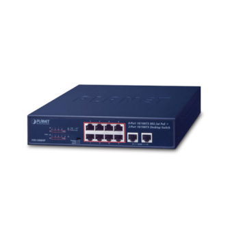 FSD1008HP PLANET Unmanaged Desktop and Rack Switch 8 Fast Ethernet PoE 802.3af/at Por