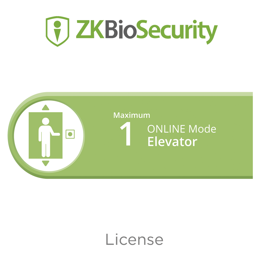 ZKBSELEONLINES1 ZKTECO ZKBiosecurity License to manage 1 elevator