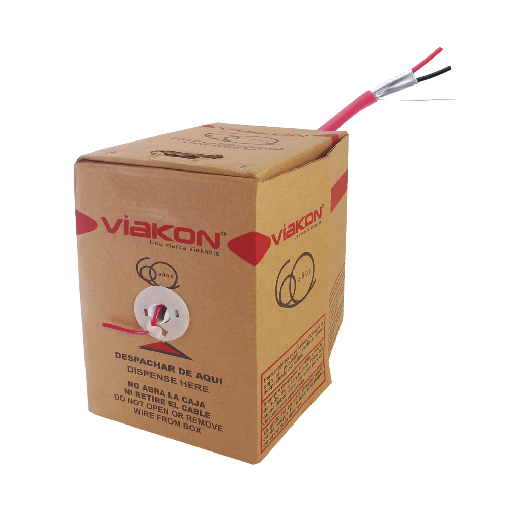 9422 VIAKON 1000 ft. Reel 2 - 18 AWG Wire Conductors FPLR Red SHI