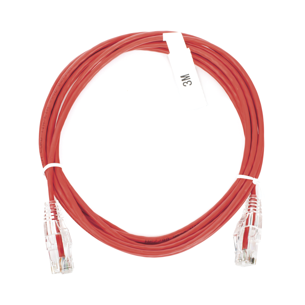 LPUT6300RD28 LINKEDPRO BY EPCOM Slim Patch Cord UTP Cat6 10 ft Re