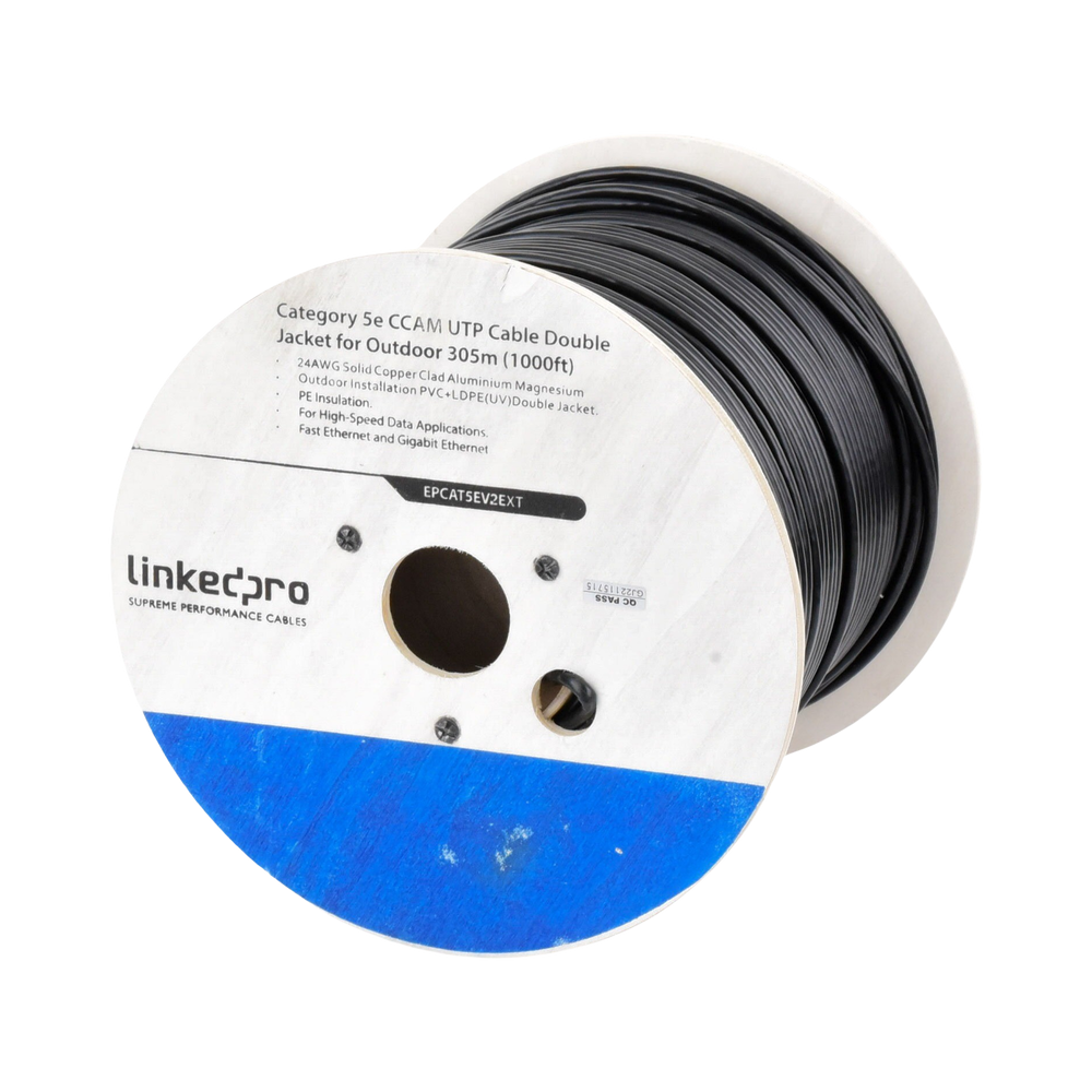 EPCAT5EV2EXT LINKEDPRO BY EPCOM 1000 ft (305 m) Cat5e reel Copper and Aluminum Alloy