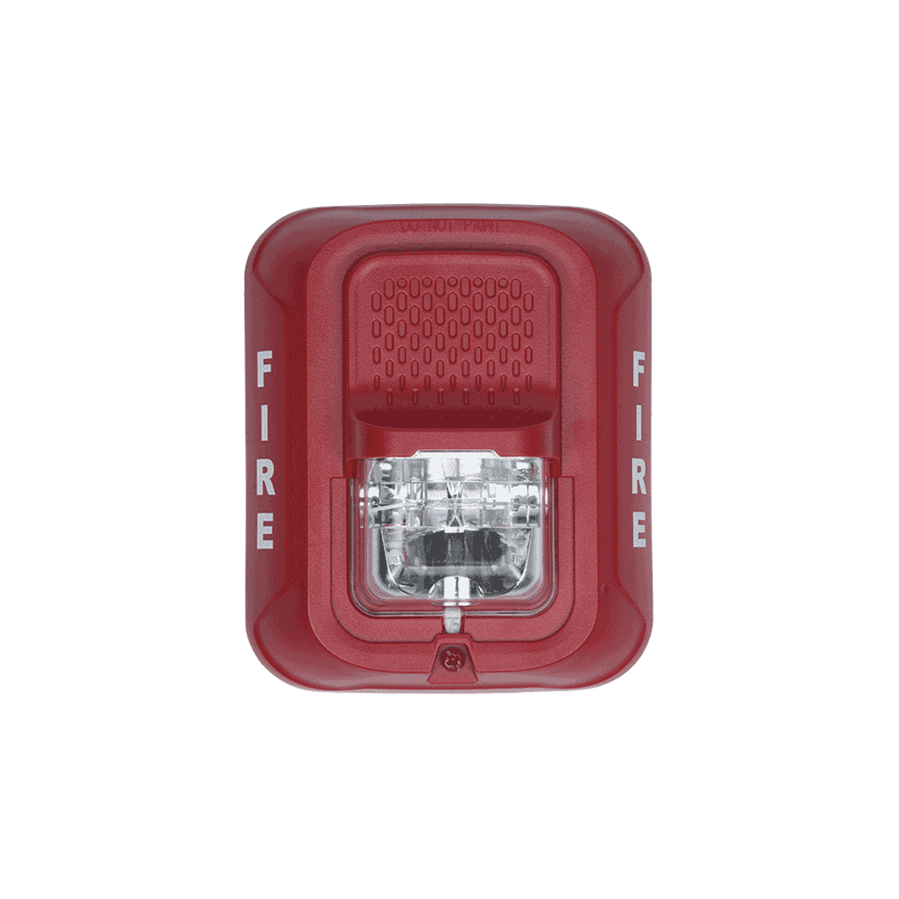 SRL SYSTEM SENSOR Red wall-mount strobe with selectable strobe se