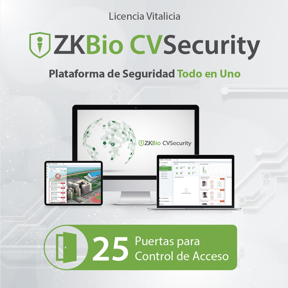 ZKCVACP25 ZKTECO ZKBio CVsecurity License activates 25 doors for