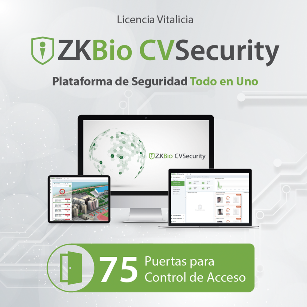 ZKCVACP75 ZKTECO ZKBio CVsecurity License activates 75 doors for