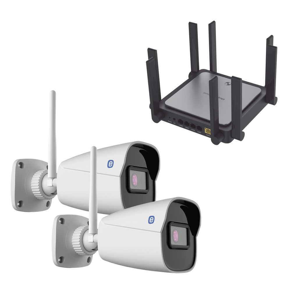 XB42WGEN3RGE5US e Wi-Fi Camera Bundle with Router / Includes 2 XB42W-GEN3 Cameras / 1