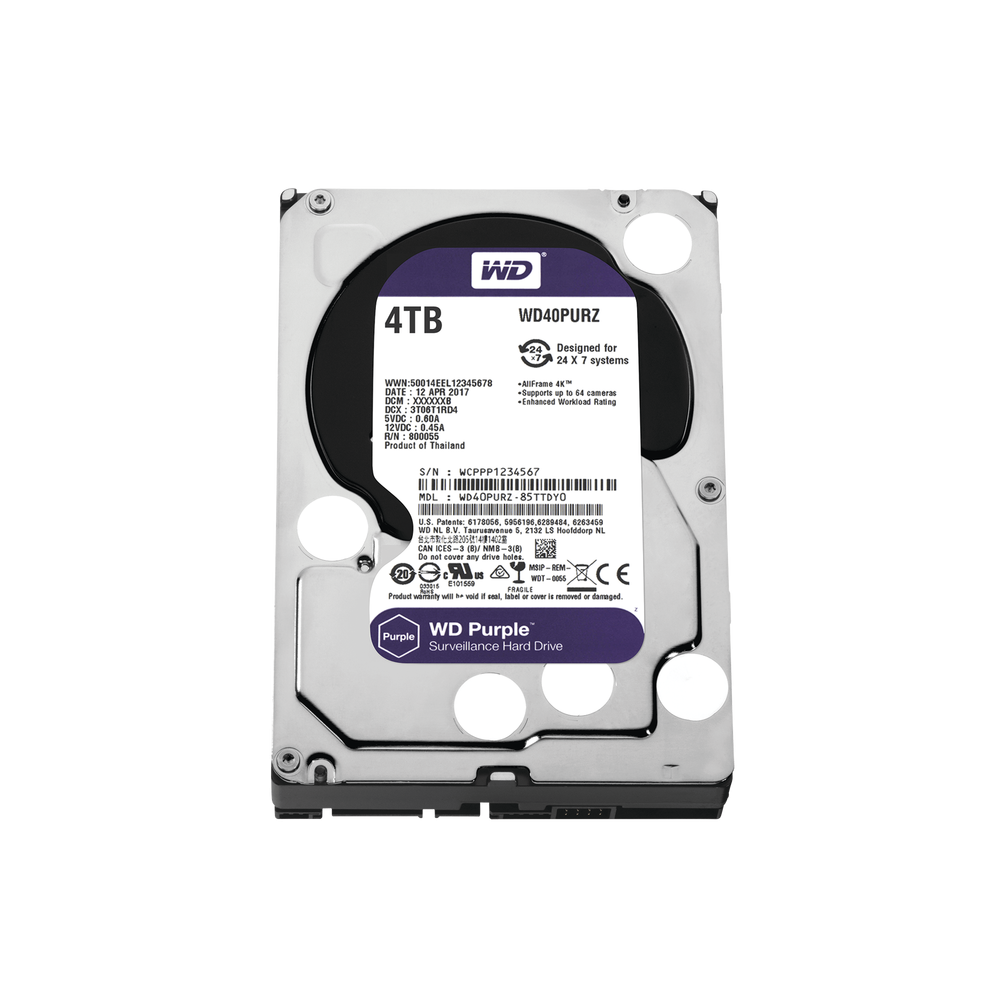 WD40PURZ Western Digital (WD) WD HDD 4TB Optimized for Video Surveillance WD40PURZ