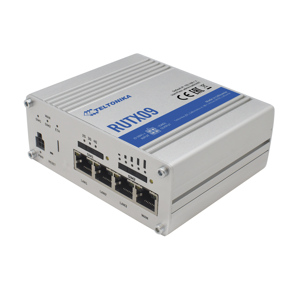 RUTX09 Teltonika Router LTE(4.5G) Cat6 4 puertos Gigabit Doble ra
