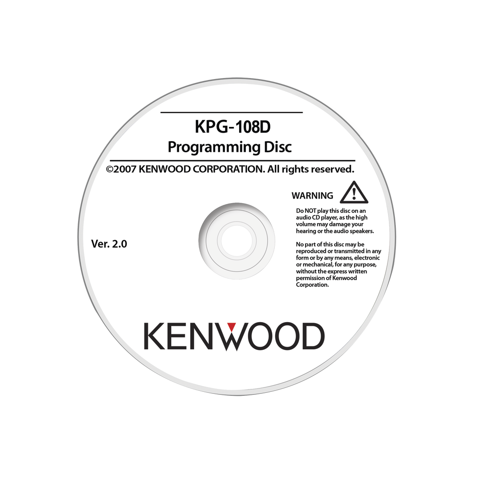 KPG108D KENWOOD Programming Software for Kenwood Radio Model TK32