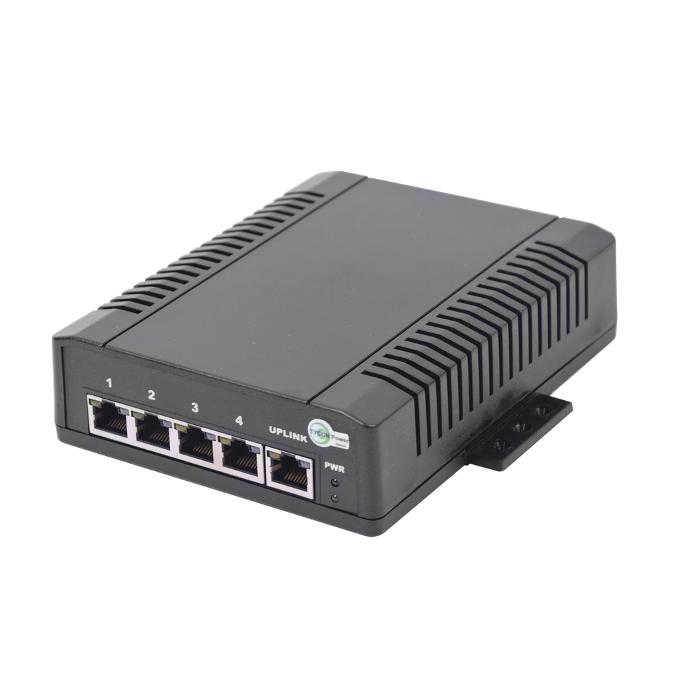 TPSW5G24 TYCON POWER PRODUCTS 4-port switch PoE 802.3af / at 10/100/1000 Mb 12-24 Vdc