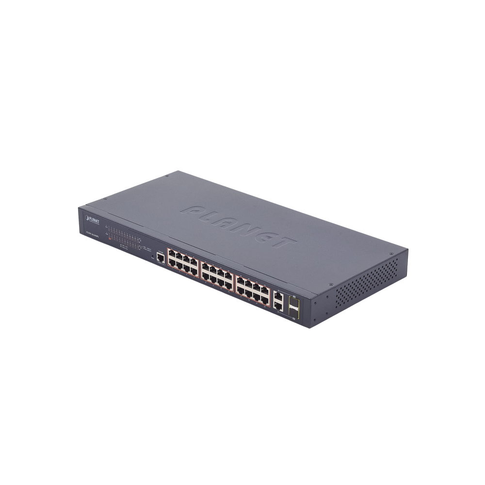 FGSW2624HPS PLANET 24 Ports L2 PoE 10/100TX Managed Switch with 2 TP/SFP Gigabit Comb