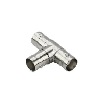 TTRG10 EPCOM TITANIUM 75 Ohm T Shape Adaptor triple BNC female connectors Nickel/ Gol