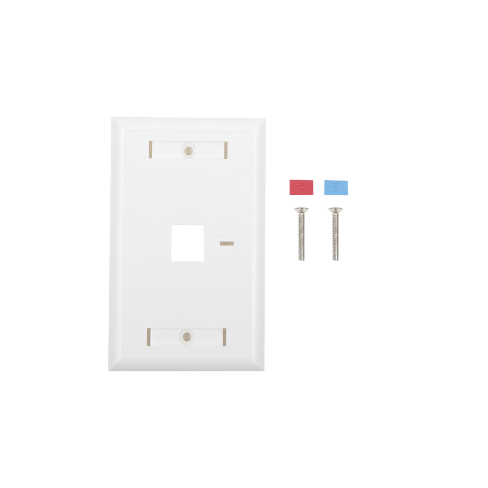 LPFP21 LINKEDPRO BY EPCOM Face Plate 1-Port Output with Space for Label - White LP-FP