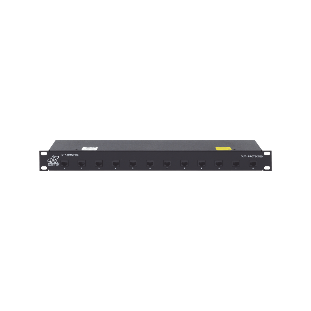 DTKRM12POE DITEK 12-Port 1U Rack-mount PoE Surge Protector DTK-RM12POE