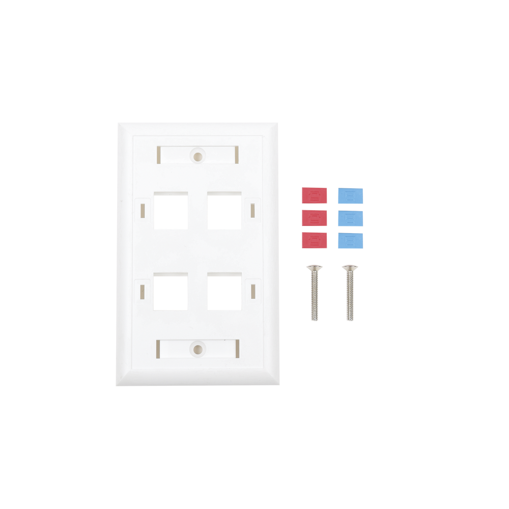 LPFP24 LINKEDPRO BY EPCOM 4-Port Face Plate Outlet with Space for