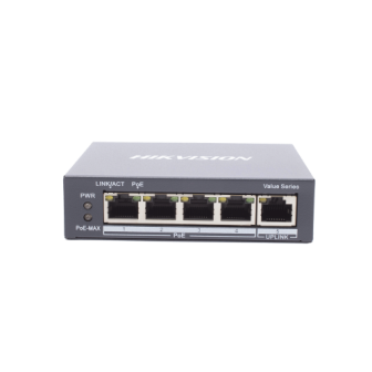 DS3E0505PEM HIKVISION Gigabit PoE Switch / Unmanaged / 4 Ports 10/100/1000 Mbps PoE /