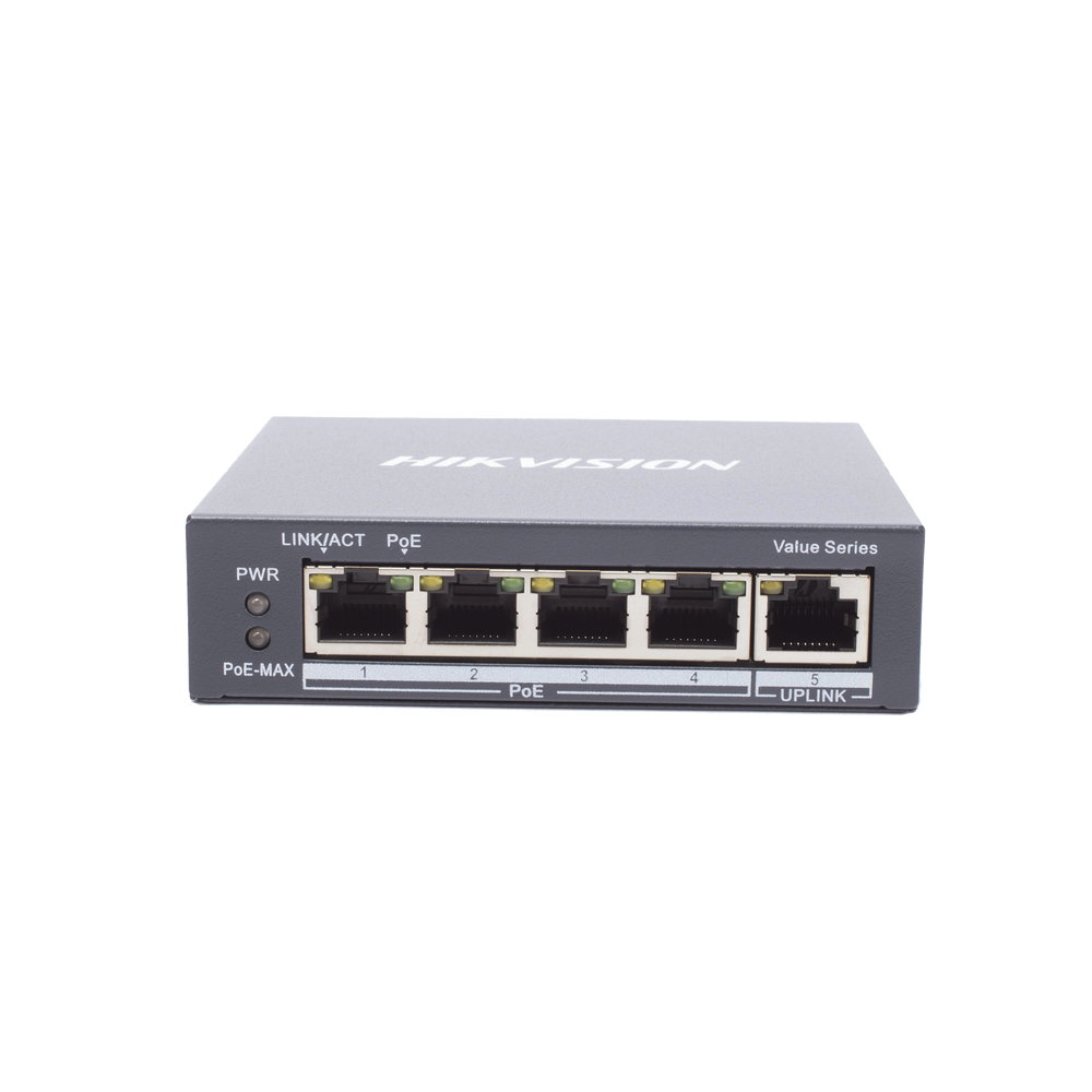 DS3E0505PEM HIKVISION Gigabit PoE Switch / Unmanaged / 4 Ports 10/100/1000 Mbps PoE /