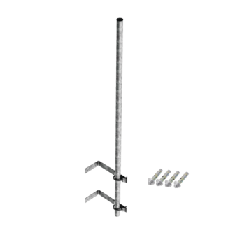 SMRP1 SYSCOM TOWERS 3 m Mast of 1-1/4  Diameter with Wall Attachment Hardware SMR-P1