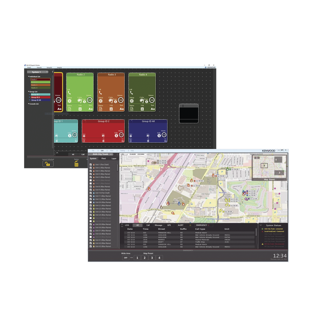 KAS20K KENWOOD AVL & DISPATCH SOFTWARE STANDALONE & MULTI-CLIENT OPERATION KAS-20K