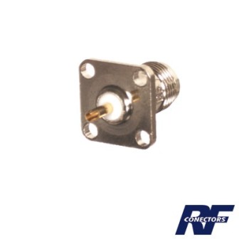 RFT1210 RF INDUSTRIES LTD TNC Female for Chassis 4 Hole Flange Mount With Solder Cup