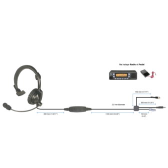 HLPSNLM43 PRYME Lightweight Padded Headset for mobile radios APX4500 XLT1500. HLPSNLM