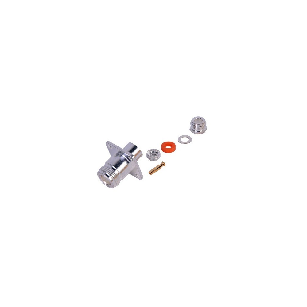 RFN10216 RF INDUSTRIES LTD N female connector 4 hole mount at 18 mm. RFN-1021-6