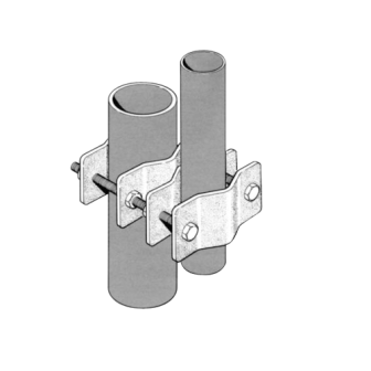 CLAMP005 SINCLAIR Set of Single Dual Clamp for 1.5  to 3.5  Diameter Pipes. CLAMP-005