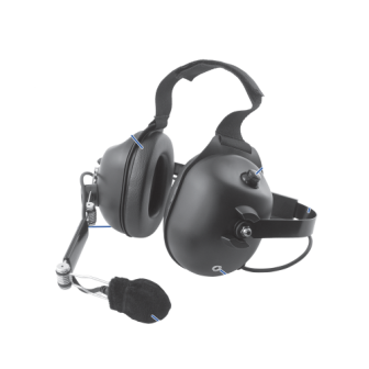 HDSEMB PRYME Dual Earmuff Headset: Racing style dual-muff headset perfect for racing