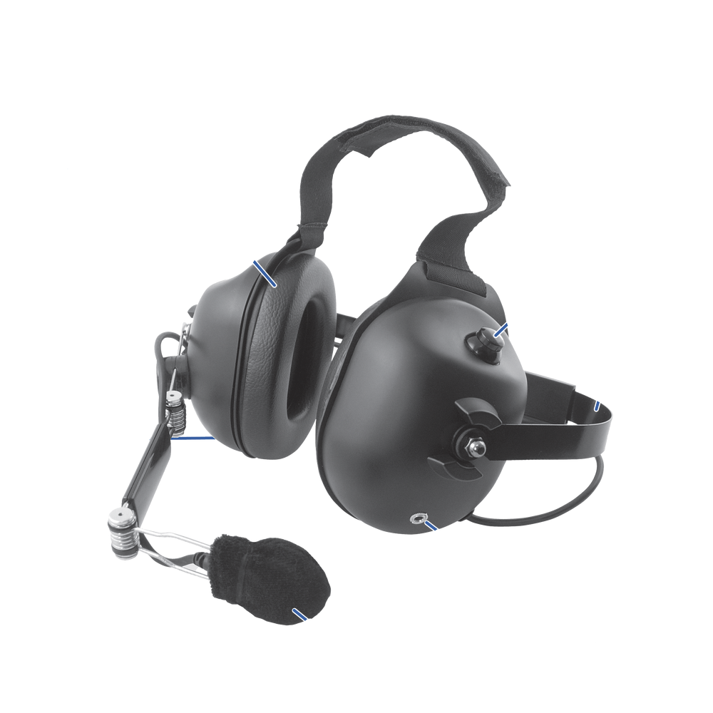 HDSEMB PRYME Dual Earmuff Headset: Racing style dual-muff headset perfect for racing