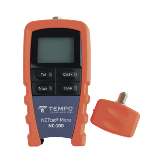 NC100 TEMPO NETcat Micro Wiring Tester for UTP STP and Coaxial Cable NC-100