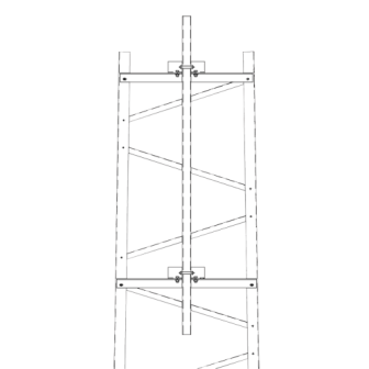 TRYTFM5 Trylon Side Mount kit for Section 5 TITAN Tower with Hardware and 6 ft Mast T