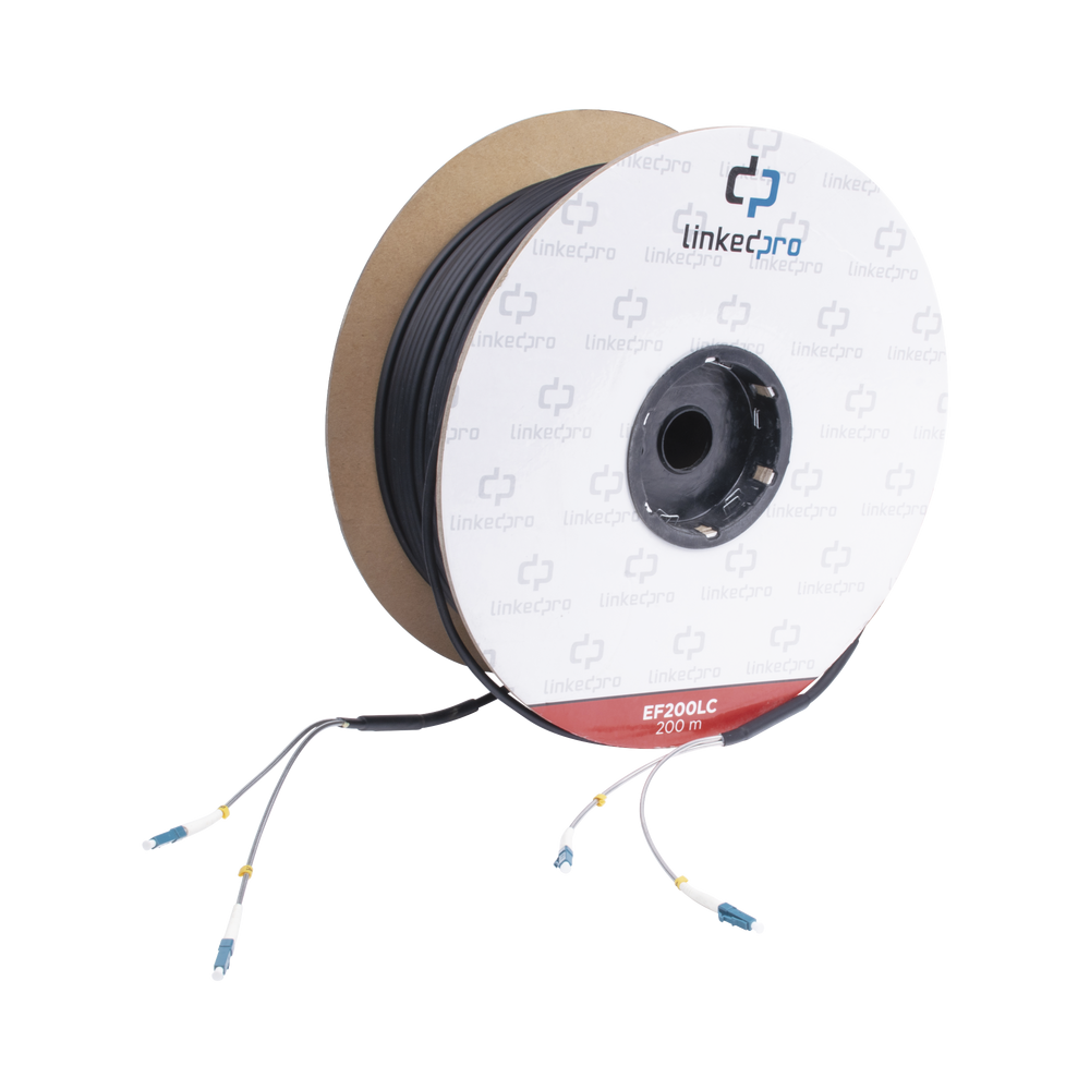 EF200LC LINKEDPRO BY EPCOM 656 ft (200 m) Drum of Fiber Optic Single-mode with LC-LC