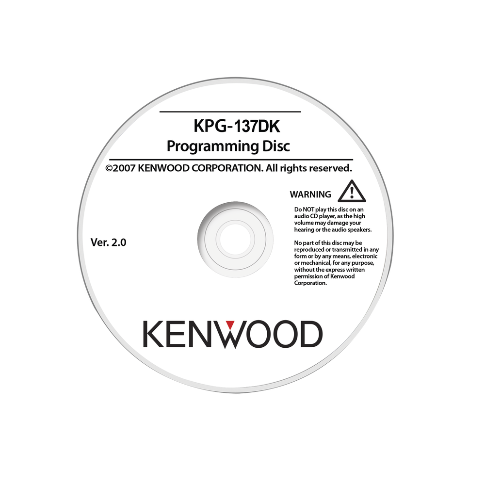 KENWOOD KPG137DK Programming Software for Kenwood Radios TK-2000