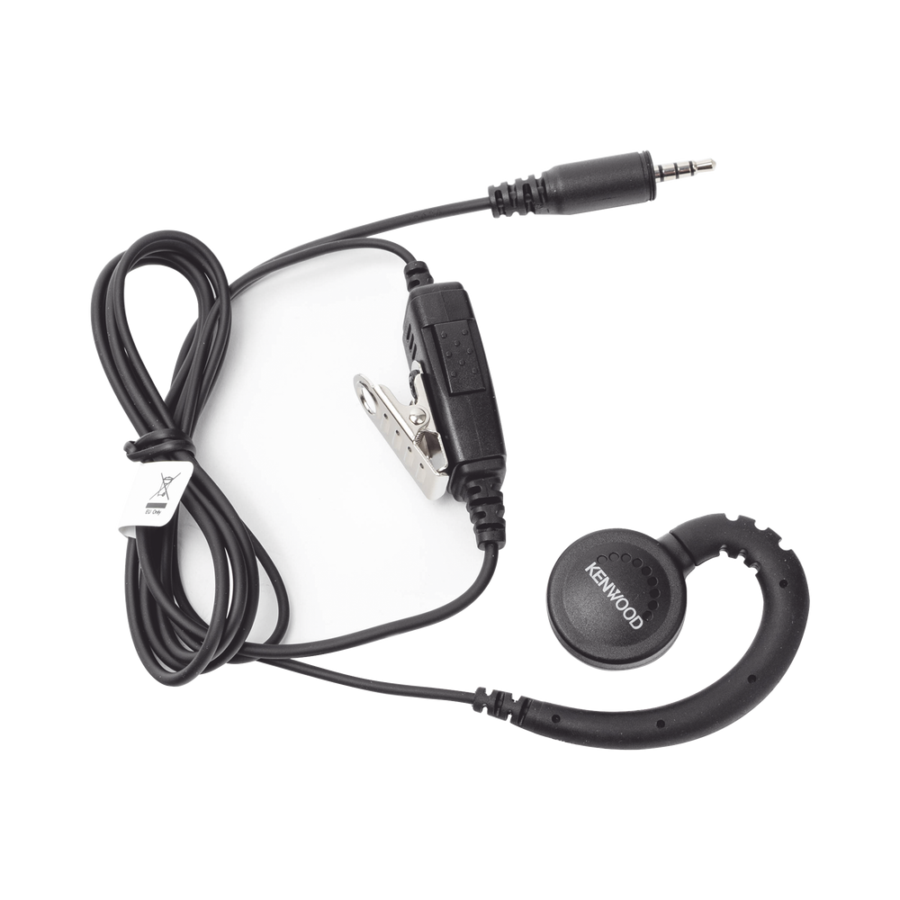 KHS34 KENWOOD C-Ring Earpiece with PTT and Microphone for Kenwood Radio PKT-23K KHS-3