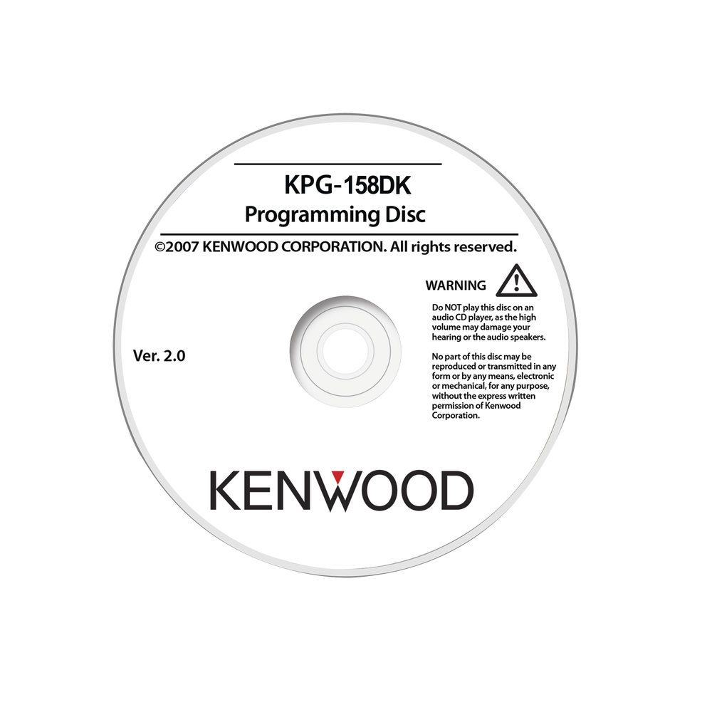 KPG158DK KENWOOD Programming software for TK-2402/3402 KPG-158DK