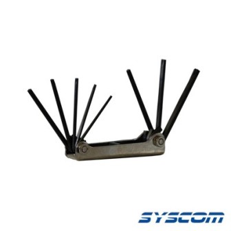 370571 Syscom Pocket kit of 8 TORX Keys: T9 T10 T15 T20 T25 T27 T