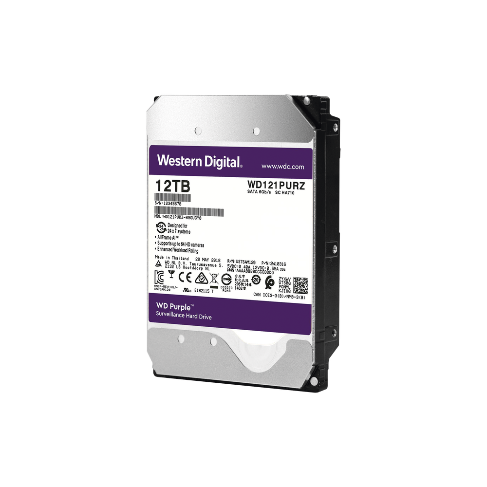 WD121PURZ Western Digital (WD) WD HDD 12TB Optimized to Surveillance / 7200 RPM WD121