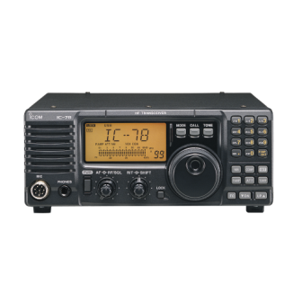 IC78 ICOM 40 W HF Transceiver 99 Memory Channels 8 Characters Display. USB LSB CW RTT