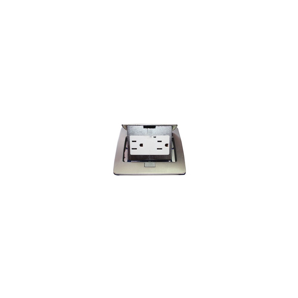 THMCPC THORSMAN Mini Rectangular Power Floor Socket Aluminium Color (2 Electrical Con