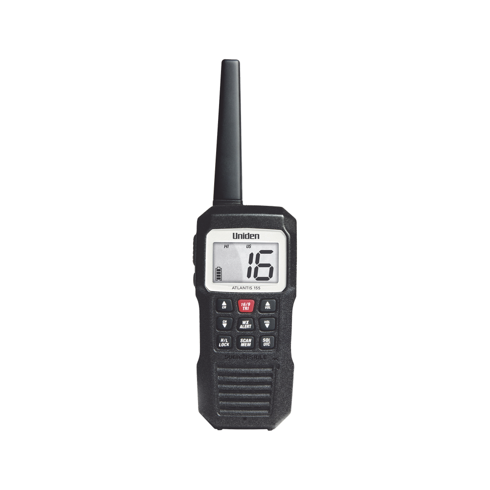 ATLANTIS155 UNIDEN Handheld Floating Two-Way VHF Radio Marine Rx: