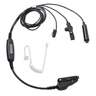 KHS12BL KENWOOD Three-wire Mini Lapel Microphone with Earpiece Bl