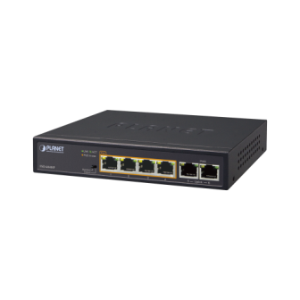 FSD604HP PLANET Switch PoE 802.3af/at Distance of 250 m 4 Ports  2 Ports 10/100 of Up