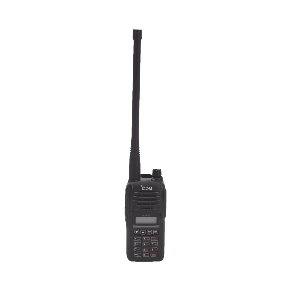 ICA16 ICOM Air-Band Radio with 200 Alphanumeric Channels Full DTMF Keypad Antenna Bat