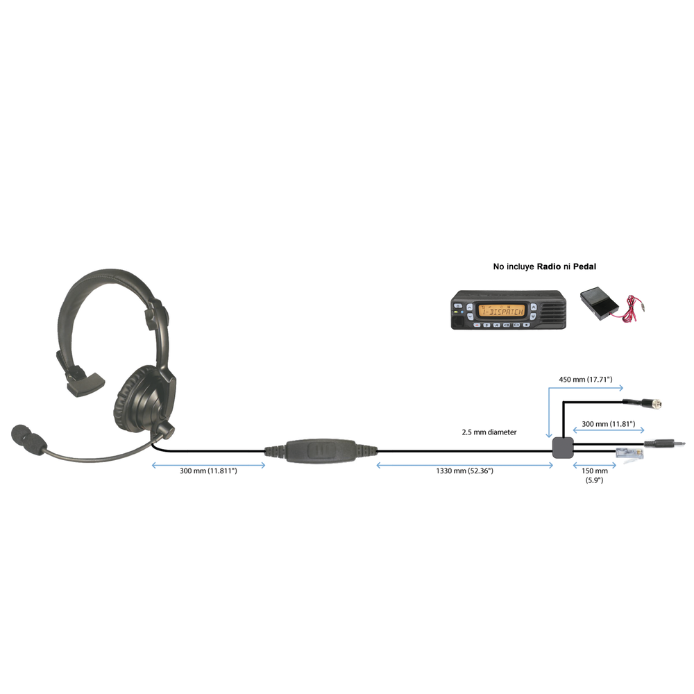 HLPSNLM43 PRYME Lightweight Padded Headset for mobile radios APX4
