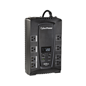 CP825AVRLCD CYBERPOWER 825VA UPS with AVR LCD Smart Display 8 Connectors Compact Tel/