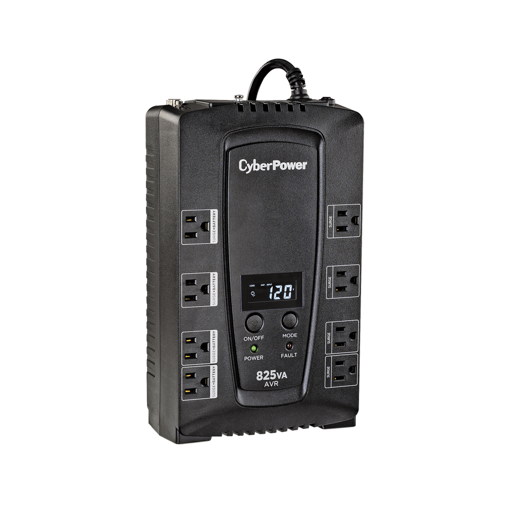 CP825AVRLCD CYBERPOWER 825VA UPS with AVR LCD Smart Display 8 Connectors Compact Tel/