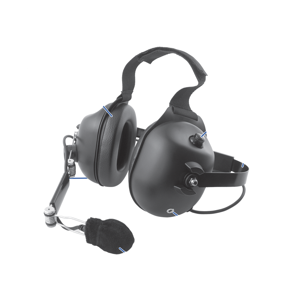 HDSEMB PRYME Dual Earmuff Headset: Racing style dual-muff headset