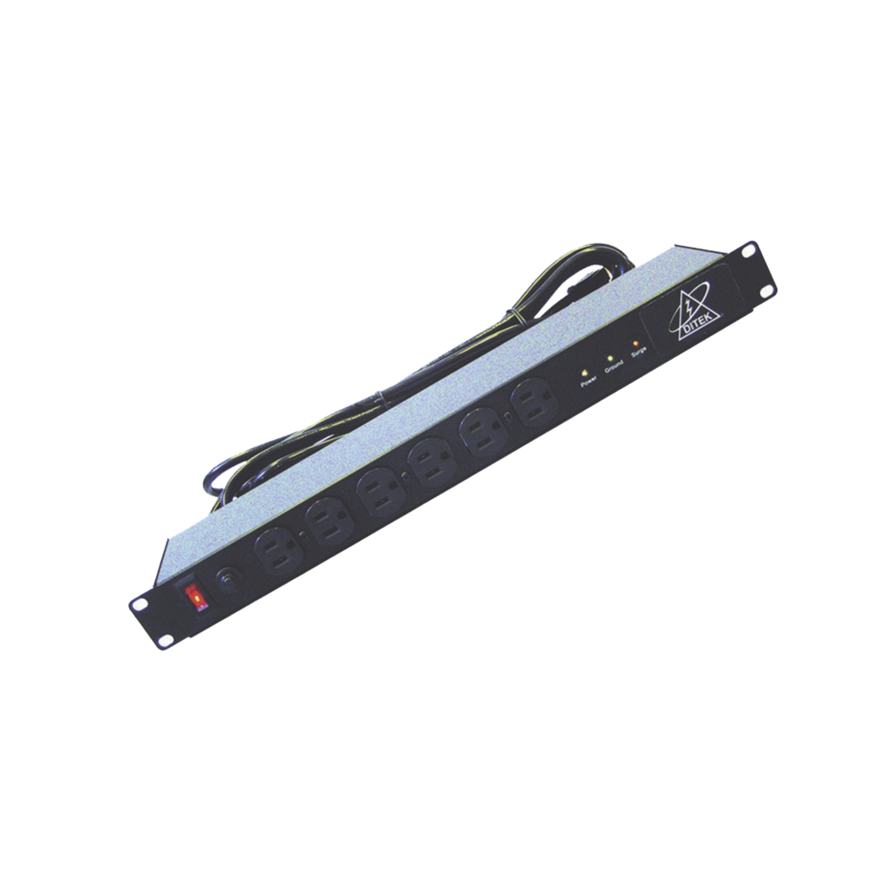 DITEK DTKRMAC12 120VAC Surge Protector 15A 12 Outlets 1U Rack Mo