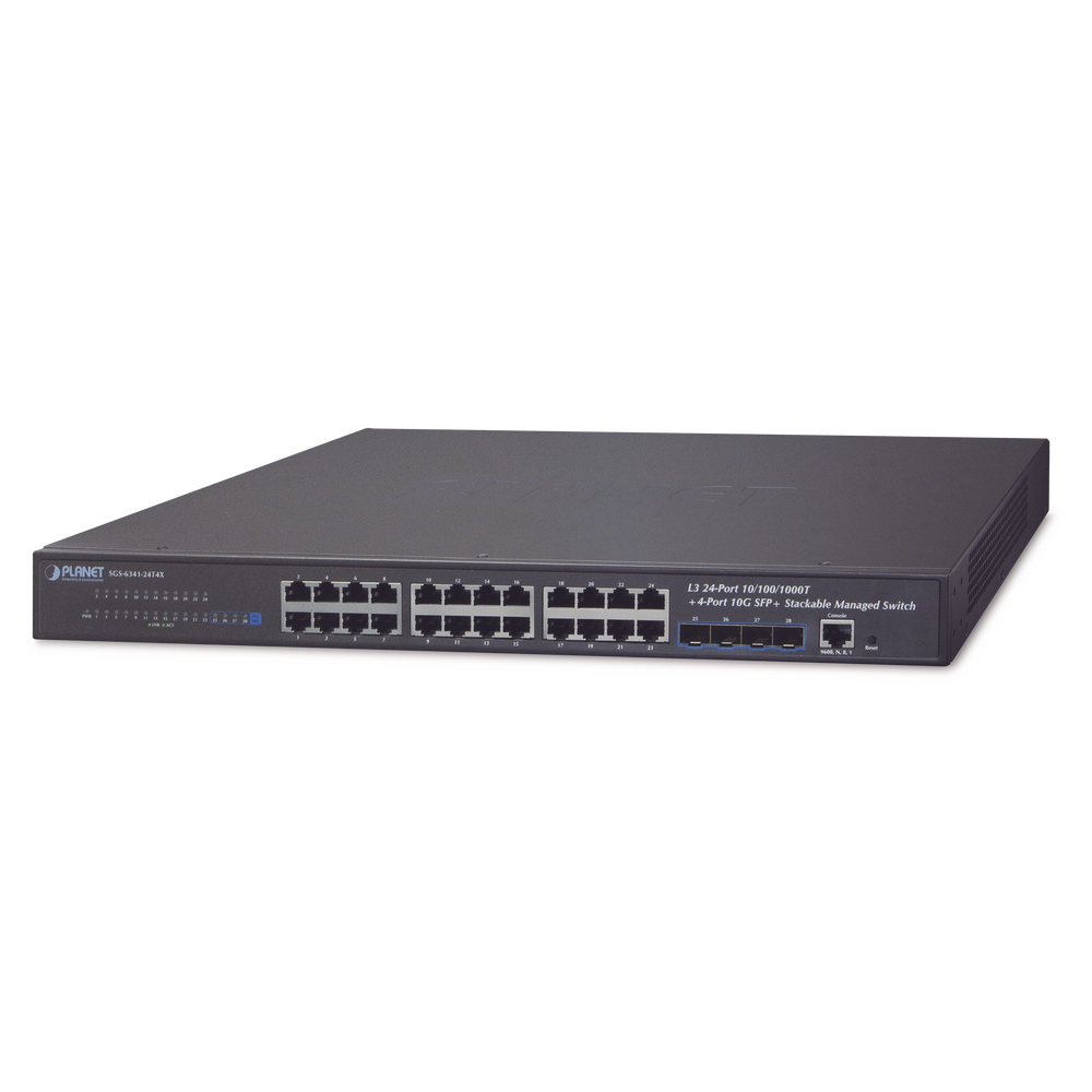 SGS634124T4X PLANET Layer 3 24-Port 10/100/1000T  4-Port 10G SFP Stackable Managed Sw