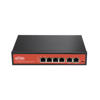 WIPS205V2 WI-TEK Switch with 4 PoE ports 10/100 up to 250m and 2 uplink ports 10/100