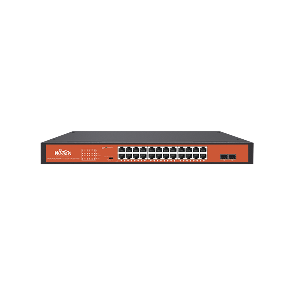 WIPS326GFH WI-TEK 24-ports Gigabit PoE 250m switch 2 SFP 250W special functions for C